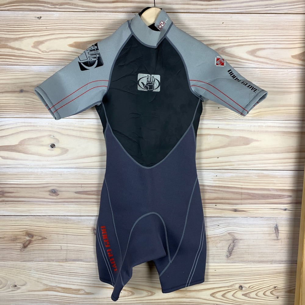 Body Glove‎ Wetsuit Short Sleeve Mens S Grey Pro 2 Springsuit Neoprene Surfing